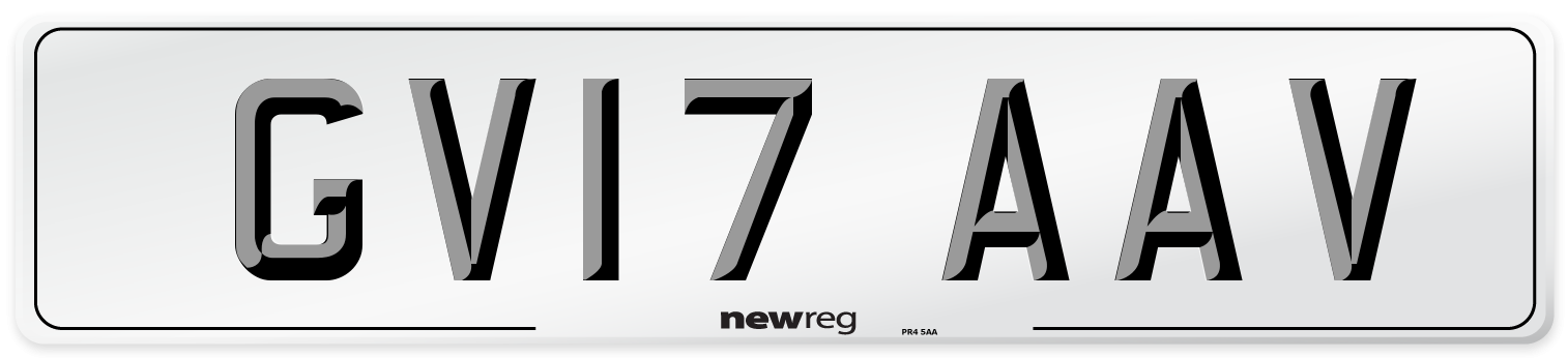 GV17 AAV Number Plate from New Reg